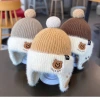 Baby hats for autumn and winter, little bear knitted cute ear-protecting woolen hats for boys, boys and girls for warmth in winter Item Picture